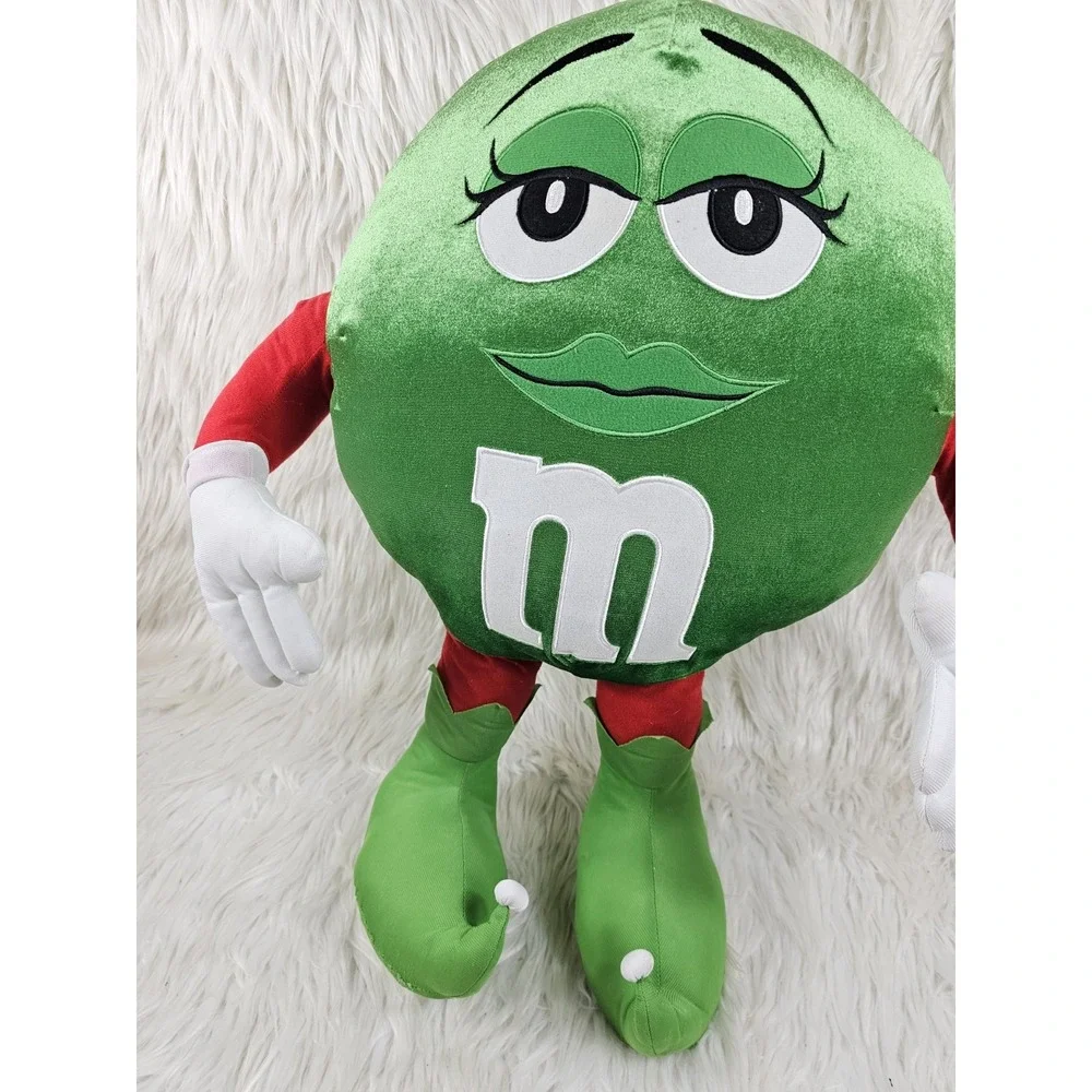 Super Nice Jumbo Mrs. M&M Christmas Plush 24 Inches Green Red